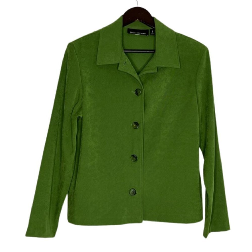 Vintage Shacket Green Size Small Button Front Blazer Shirt Jacket